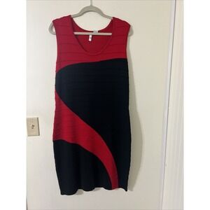 Sami and Jo Long Sleeveless Red and Black Casual Dress Women's Size XL